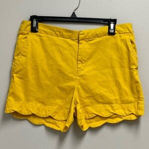 Cynthia Rowley Bright Yellow Scallop Hem Women's Shorts size 8
